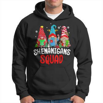 Shenanigans Squad Christmas Tree Gnomes Reindeer Funny Xmas Men Hoodie Graphic Print Hooded Sweatshirt - Seseable