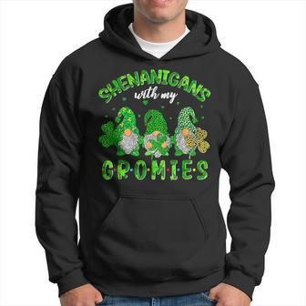 Shenanigans With My Gnomies Shamrock Leopard St Patricks Day Hoodie - Seseable