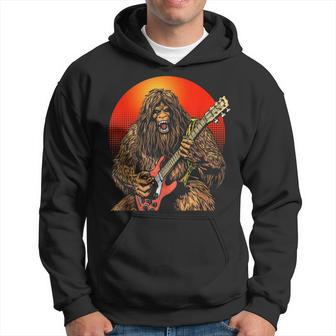 Shredsquatch Bigfoot Heavy Metal Electric Guitar Rock & Roll Hoodie | Mazezy AU