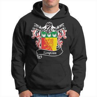 Simpson Coat Of Arms Surname Last Name Family Crest Men Hoodie Graphic Print Hooded Sweatshirt - Thegiftio UK