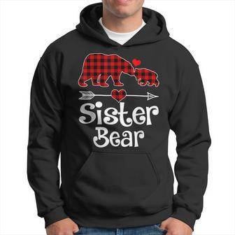 Sister Bear Christmas Pajama Red Plaid Buffalo Matching Xmas Men Hoodie - Thegiftio UK