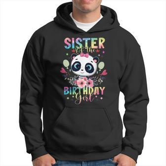 Sister Of The Birthday Girl Panda Bear Floral Pandastic Bday Hoodie | Mazezy
