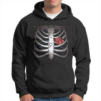 Skeleton With Heart Rib Cage Couple Halloween Men Hoodie - Thegiftio UK