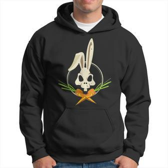Skull Rabbit Crossbones Carrots Easter Day Emo Bunny Goth Hoodie - Thegiftio UK
