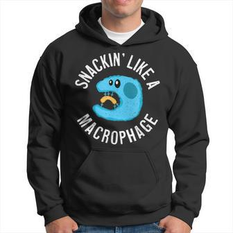 Snackin Like A Macrophage Funny Science Hungry Stem Immune Men Hoodie Graphic Print Hooded Sweatshirt - Seseable