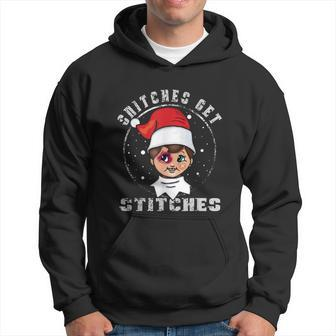 Snitches Get Stitches Elf Xmas Funny Snitches Get Stitches V2 Hoodie - Monsterry DE