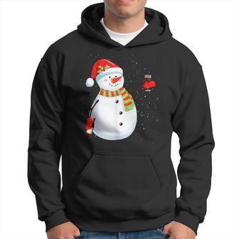 Snowman Wine Wine Lovers Gift Drinking V2 Men Hoodie Graphic Print Hooded Sweatshirt - Thegiftio UK
