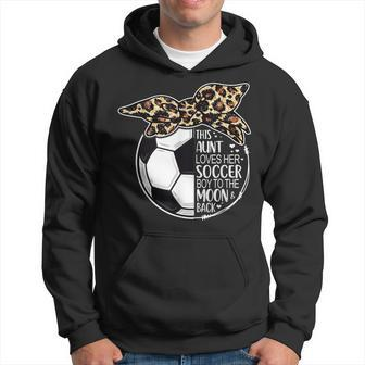 Soccer Aunt Vintage Leopard Messy Bun Men Hoodie Graphic Print Hooded Sweatshirt - Seseable