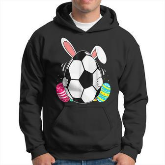 Soccer Ball Bunny Ears Eggs Easter Day Rabbit Boys Kids Hoodie - Thegiftio UK