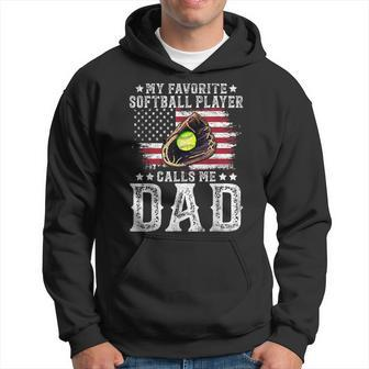 Softball Dad My Favorite Softball Player Calls Me Dad Hoodie - Thegiftio UK