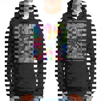 Softball Pitcher Tie Dye Multi Color Burst Hoodie | Mazezy