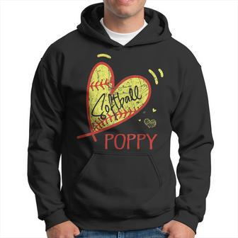 Softball Poppy For Grandpa Fathers Day Gifts Hoodie | Mazezy
