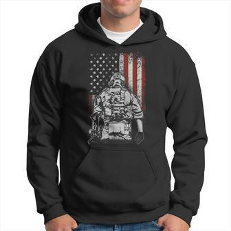 Soldier And American Flag Military Personal Or Ex Military Hoodie - Seseable