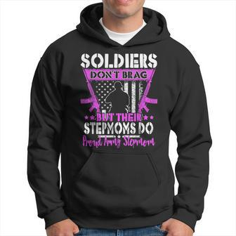 Soldiers Dont Brag - Proud Army Stepmom Military Stepmother Men Hoodie Graphic Print Hooded Sweatshirt - Seseable