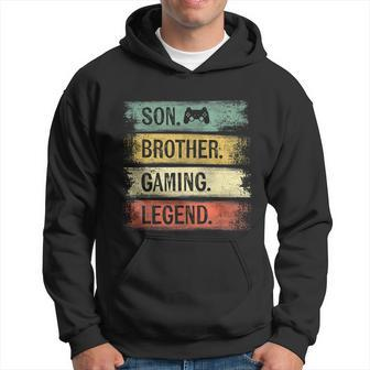 Son Brother Gaming Legend Vintage Gift For Gamer Teen Boys Hoodie - Monsterry AU