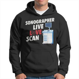 Sonographie Hoodie: Live Love Scan, Medizinische Ultraschall Technik - Seseable