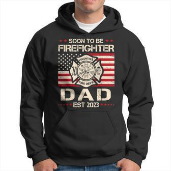 Soon To Be Firefighter Dad Proud Fireman New Dad Fathers Day Hoodie - Thegiftio UK