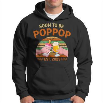 Soon To Be Poppop Est 2023 Fathers Day New Dad Vintage Hoodie - Thegiftio UK