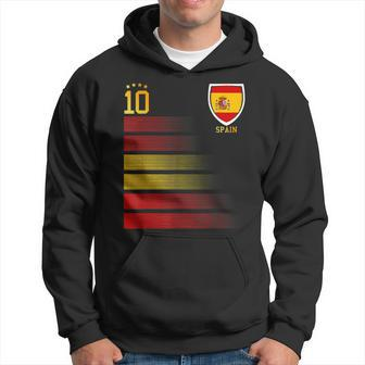 Spain Soccer Spainish Flag Football Retro 10 Jersey V2 Men Hoodie Graphic Print Hooded Sweatshirt - Seseable