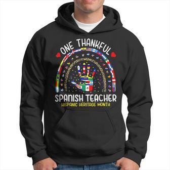 Spanish Teacher One Thankful Hispanic Heritage Month Rainbow Men Hoodie - Thegiftio UK