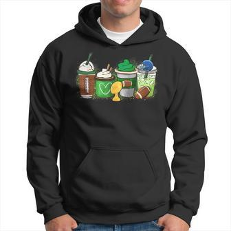 Sports Coffee Drink Football Player Sport Coffee Lover Men Hoodie Graphic Print Hooded Sweatshirt - Seseable