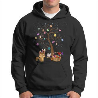 Squirrel Animal Rabbit Hunting Egg Tree Bunny Easter Day Hoodie - Seseable
