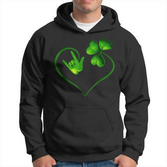 St Patricks Day I Love You Asl Sign Language S Hoodie - Seseable