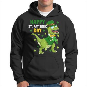 St Patricks Day Leprechaun Dinosaur Dino Happy St Pat Trex Hoodie - Thegiftio UK