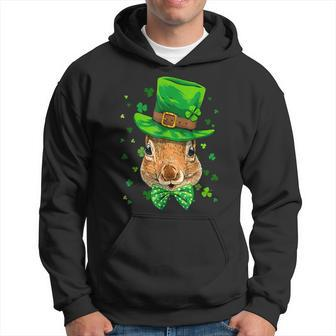 St Patricks Day Leprechaun Squirrel Rodents Shamrock Irish Hoodie - Seseable
