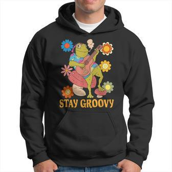 Stay Groovy Frog Hippie Hoodie | Mazezy