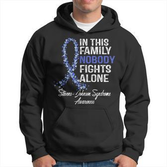 Stevens Johnson Syndrome Awareness Gift Nobody Fights Alone Hoodie - Seseable