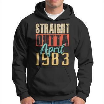 Straight Outta April 1983 37Th Awesome Birthday Gifts Hoodie - Seseable