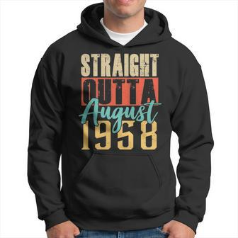 Straight Outta August 1958 62Nd Awesome Birthday Gifts Hoodie - Seseable