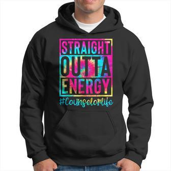 Straight Outta Energy Tie Dye Groovy Counselor Life Hoodie - Thegiftio UK