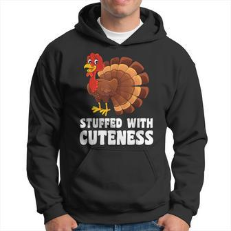 Stuffed With Cuteness Funny Thanksgiving Turkey Apparel Men Hoodie Graphic Print Hooded Sweatshirt - Thegiftio UK