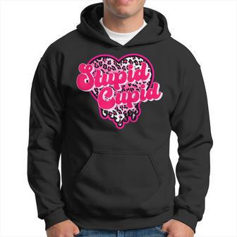 Stupid Cupid Anti Valentine Groovy Valentine Checker Heart Hoodie - Seseable