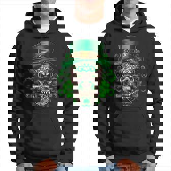 Sugar Skull Saint Patricks Day Of Dead Skull Hoodie | Mazezy