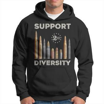 Support Diversity Bullet Second Amendment Gun Rights Back Hoodie - Seseable