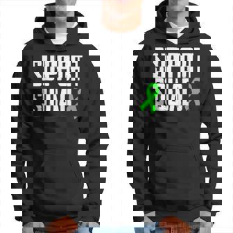 Support Squad Green Ribbon Non-Hodgkin Lymphoma Awareness Hoodie | Mazezy