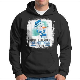 Surviving The First Grade Life One Meltdown At A Time Men Hoodie - Thegiftio UK