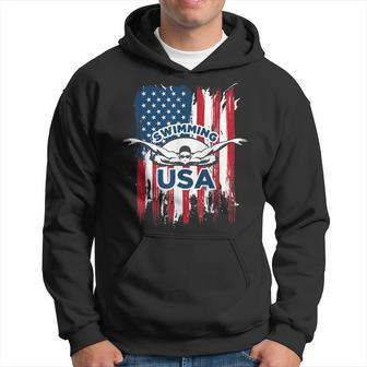 Swimming Usa Support The Team Usa Flag Pool Hoodie | Mazezy