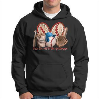 Take Me Out To The Ball Game Leopard Heart Baseball Softball Hoodie | Mazezy