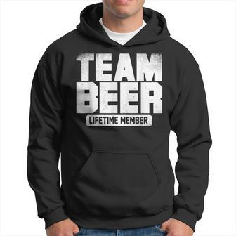 Team Beer - Lifetime Member - Funny Beer Drinking Buddies Men Hoodie Graphic Print Hooded Sweatshirt - Seseable