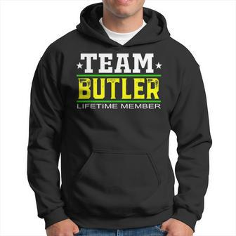 Team Butler Lifetime Member Surname Last Name Tree Reunion Men Hoodie Graphic Print Hooded Sweatshirt - Seseable
