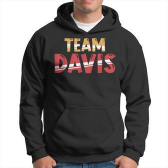 Team Davis Lifetime Member Surname Family Last Name Gift Men Hoodie Graphic Print Hooded Sweatshirt - Seseable
