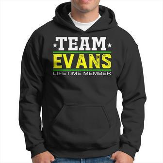Team Evans Lifetime Member Surname Last Name Tree Reunion Men Hoodie Graphic Print Hooded Sweatshirt - Seseable
