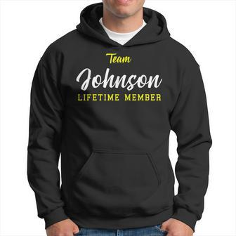 Team Johnson Lifetime Member Surname Birthday Wedding Name Men Hoodie Graphic Print Hooded Sweatshirt - Seseable