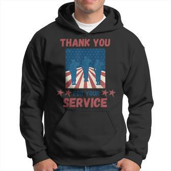 Thank You For Your Service Us Flag Veterans Day Hoodie - Seseable