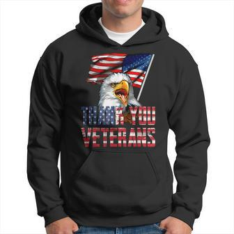 Thank You Veterans American Eagle Us Flag For 4Th Of July Hoodie - Seseable