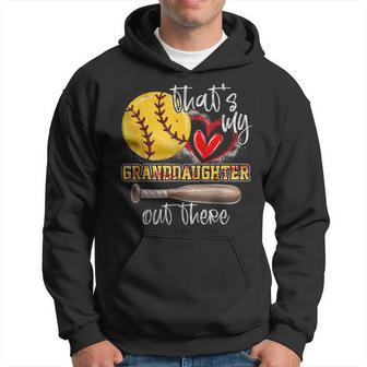 Thats My Granddaughter Out There Softball Grandma Grandpa Hoodie | Mazezy